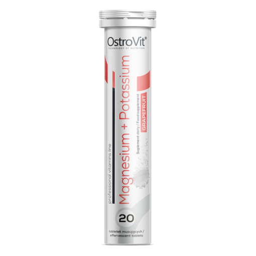 Picture of OstroVit Magnesium + Potassium - 20 Effervescent Tablets - Grapefruit
