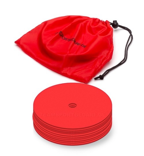 Picture of Set of 10 Flat Disc Markers Red 