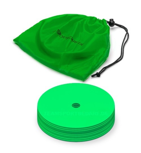 Picture of Set of 10 Flat Disc Markers Green 