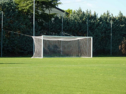 Picture of Fixed football goal with rear net posts 7.32 × 2.44 m with net included — VI 5907